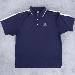 Footjoy Shirt Men's L Navy Blue White Performance Golf Polo Breathable Active